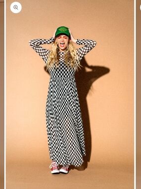 Dressed in LALA More You Mesh Maxi Dress in Black + White Checkerboard